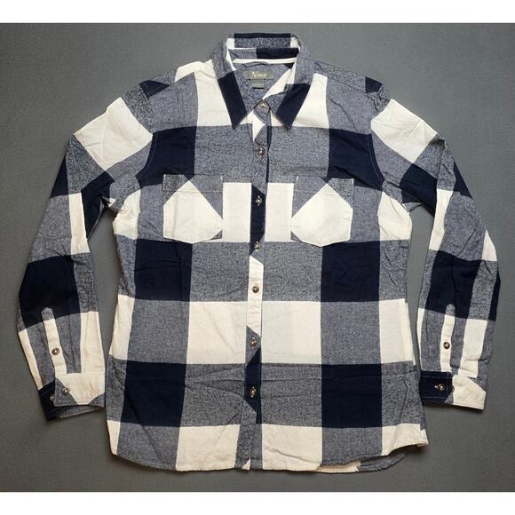Natural Reflections Tops - Natural Reflections Womens Large Soft Flannel Shirt Blue White Plaid